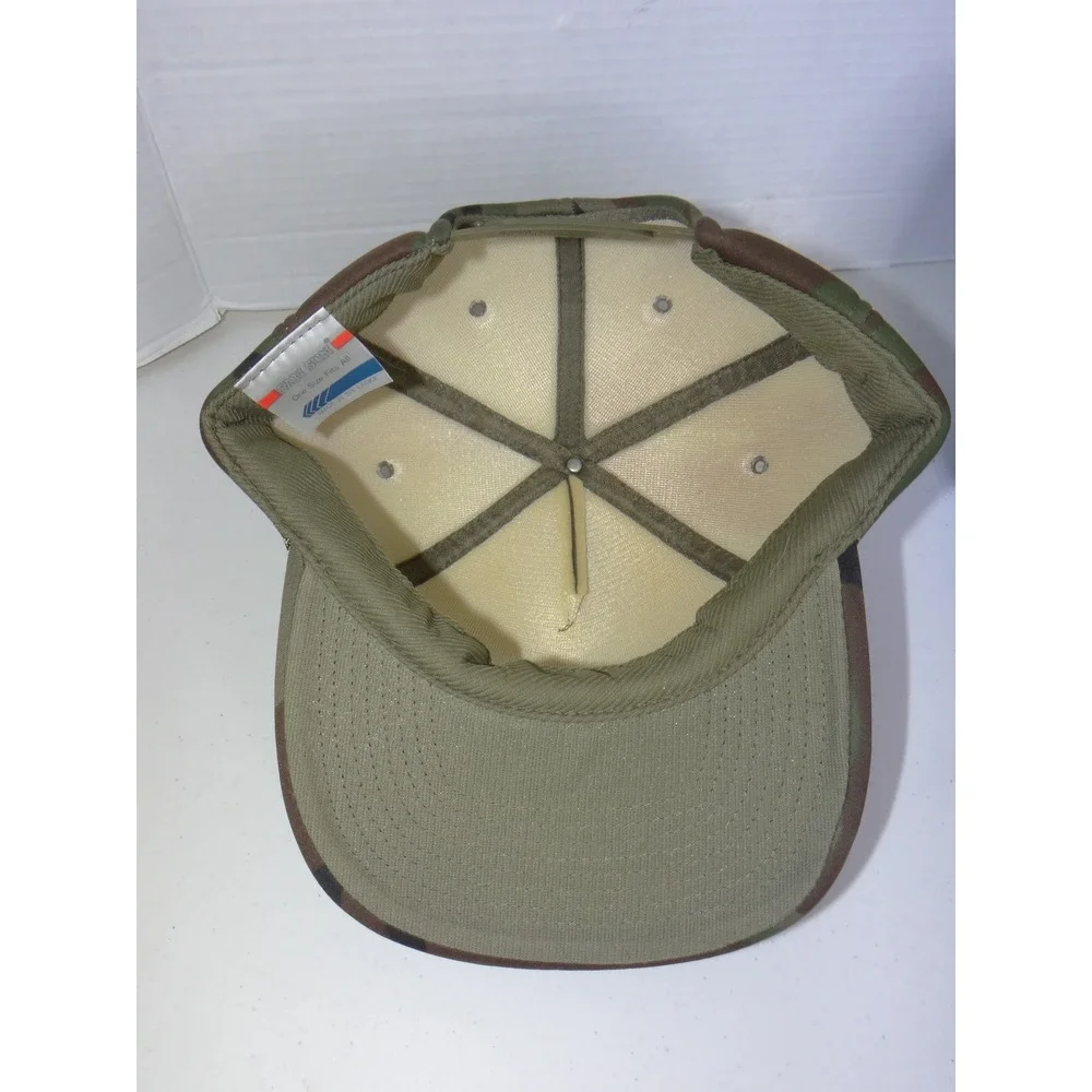 Vintage San Sun Woodland Camo Trucker Hat Snapback Rope Flat Bill Mens Cap 4167